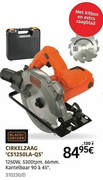 HandyHome Black + decker cirkelzaag cs1250la-qs aanbieding