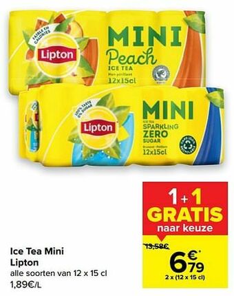 Carrefour Ice tea mini lipton aanbieding