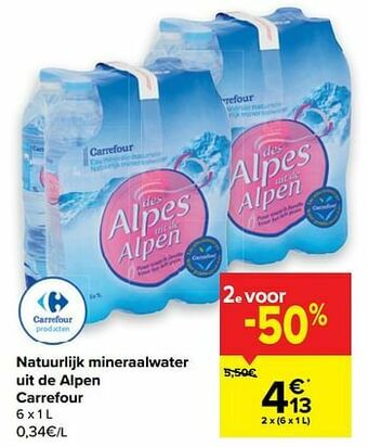 Carrefour Natuurlijk mineraalwater uit de alpen carrefour aanbieding