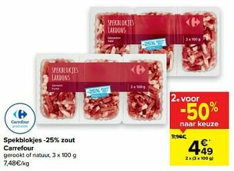 Carrefour Spekblokjes -25% zout carrefour aanbieding