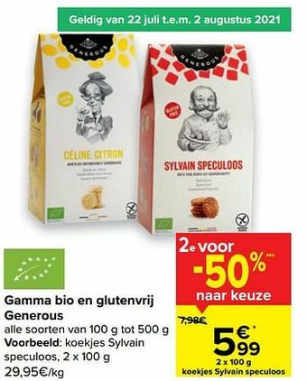 Carrefour Generous koekjes sylvain speculoos aanbieding