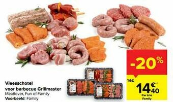 Carrefour Vleesschotel voor barbecue grillmaster family aanbieding