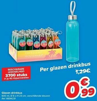 Carrefour Glazen drinkbus aanbieding