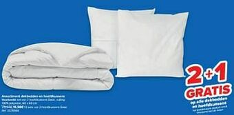 Carrefour Set van 2 hoofdkussens basic, vulling aanbieding