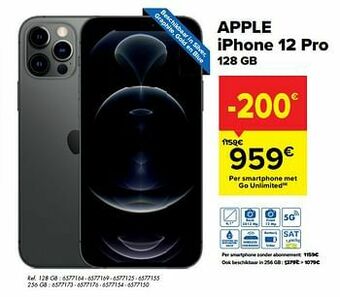 Carrefour Apple iphone 12 pro 128 gb aanbieding