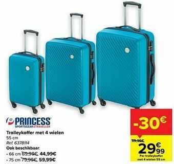 Carrefour Trolleykoffer met 4 wielen aanbieding