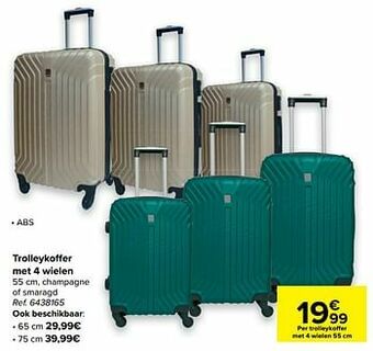 Carrefour Trolleykoffer met 4 wielen aanbieding