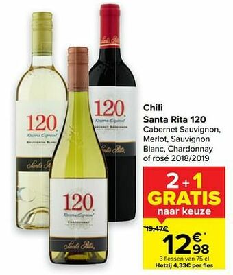 Carrefour Chili santa rita 120 aanbieding