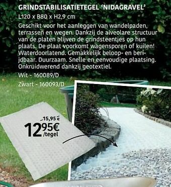 Grindstabilisatietegel nidagravelwit