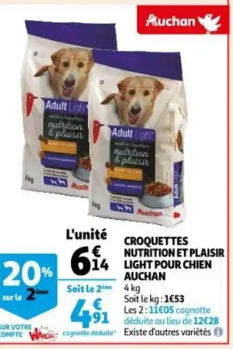 Auchan Auchan Croquettes Nutrition Et Plaisir Light Pour Chien 4Kg aanbieding