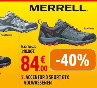 Intersport Merrell accentor 3 sport gtx volwassenen aanbieding