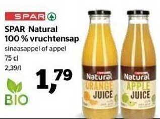 Spar Spar natural 100% vruchtensap aanbieding