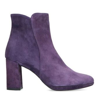 Manfield Manfield paarse suède enkellaarsjes met hak aanbieding