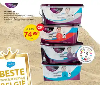 BricoPlanit Muurverf Op waterbasis aanbieding
