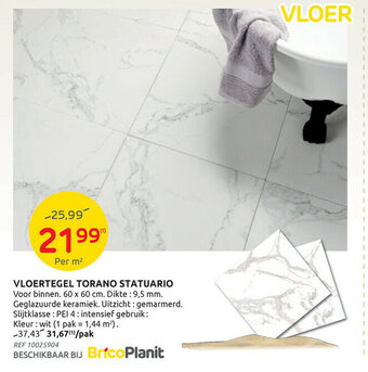 BricoPlanit Vloertegel Torano Statuario aanbieding