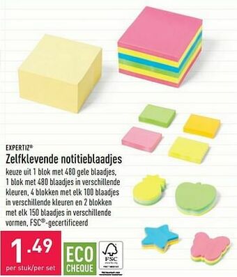 Zelfklevende notitieblaadjes