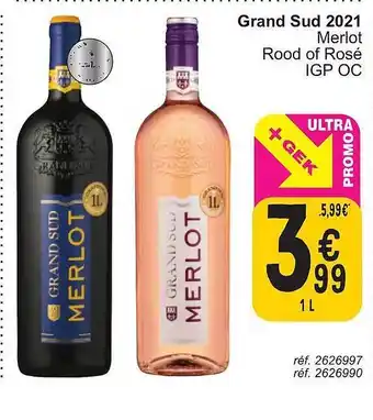 Grand sud 2021 merlot rood of rosé igp oc