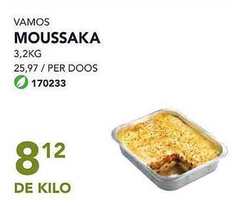 Bidfood Vamos moussaka aanbieding