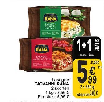 Cora Lasagne giovanni rana aanbieding