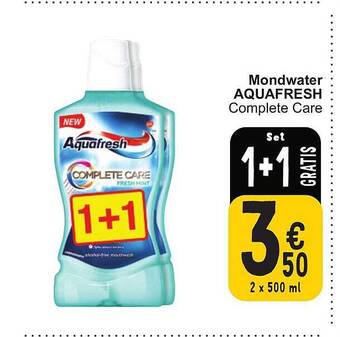 Cora Mondwater aquafresh aanbieding