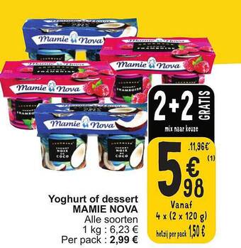 Cora Yoghurt of dessert mamie nova aanbieding