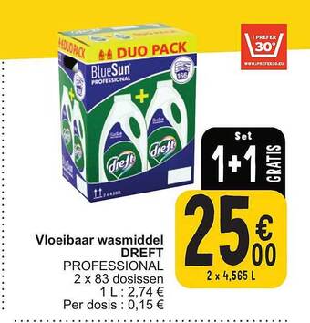 Cora Vloeibaar wasmiddel dreft professional aanbieding