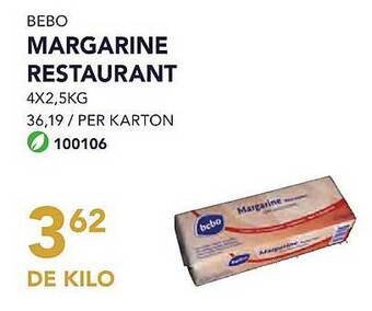 Bidfood Bebo margarine restaurant aanbieding