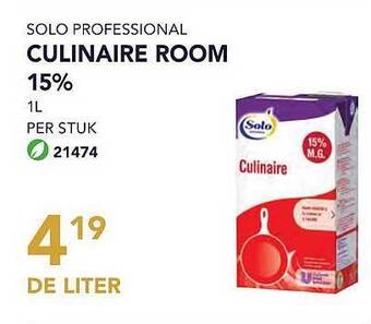 Bidfood Solo professional culinaire room 15% aanbieding