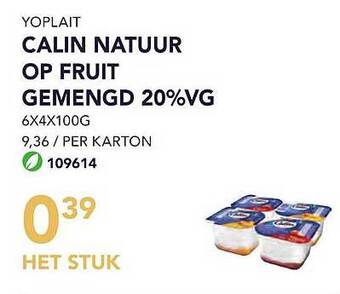 Bidfood Yoplait calin natuur op fruit gemengd 20%vg aanbieding