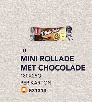 Bidfood Lu mini rollade met chocolade aanbieding