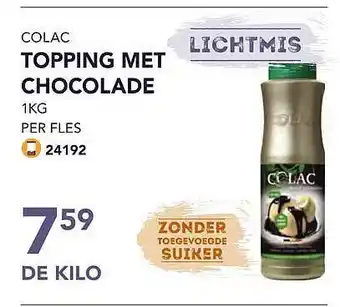 Bidfood Colac topping met chocolade aanbieding