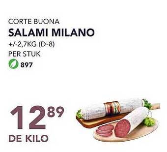 Bidfood Corte buona salami milano aanbieding