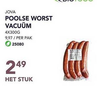 Bidfood Jova poolse worst vacuüm aanbieding