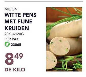 Milioni witte pens met fijne kruiden
