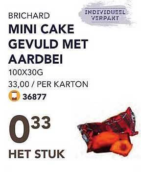 Bidfood Brichard mini cake gevuld met aardbei aanbieding
