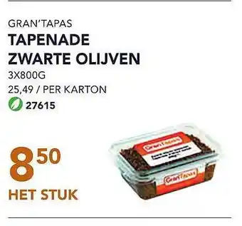 Bidfood Gran'tapas tapenade zwarte olijven aanbieding
