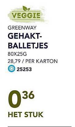 Bidfood Greenway gehakt-balletjes aanbieding