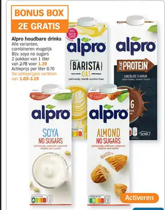 Albert Heijn Alpro Houdbare Drinks Alle Varianten aanbieding