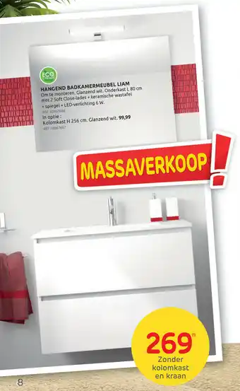 BricoPlanit Hangend Badkamermeubel Liam aanbieding