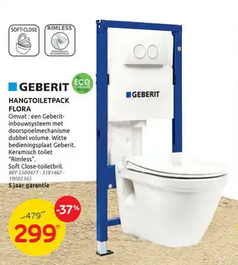 BricoPlanit Geberit Hangtoiletpack Flora aanbieding