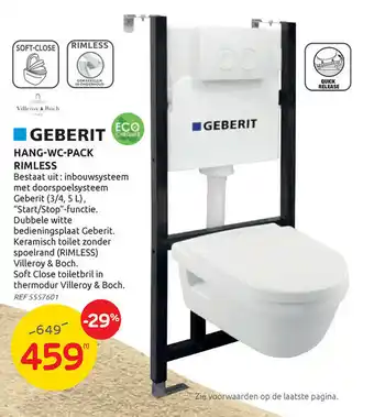Geberit Hang-wc-pack Rimless
