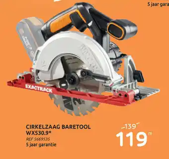 BricoPlanit Cirkelzaag Baretool WX530.9* aanbieding
