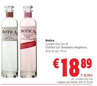 Colruyt Botica london dry gin of distilled gin strawberry-raspberry aanbieding