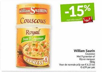 Intermarché William Saurin Couscous aanbieding
