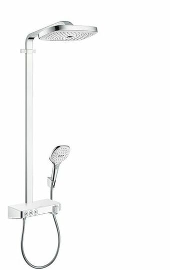 X2O Hansgrohe Raindance Select E 300 thermostatische tablet regendoucheset glanzend chroom en wit aanbieding