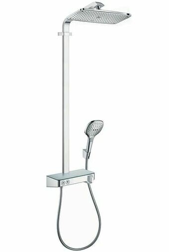 X2O Hansgrohe Raindance Select E 360 thermostatische tablet regendoucheset glanzend chroom en wit aanbieding