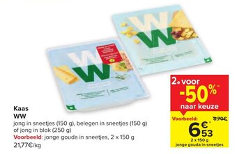 Carrefour Kaas ww 2 x 150g aanbieding