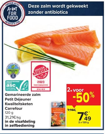 Carrefour Market Gemarineerde zalm petit dejeuner kwaliteitsketen carrefour 2 x 120g aanbieding