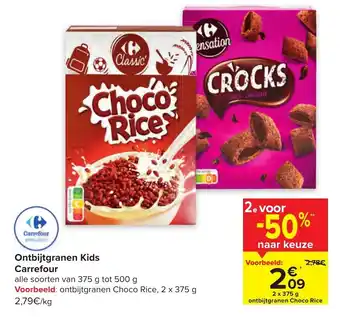 Carrefour Market Ontbijtgranen kids carrefour 2 x 375g aanbieding