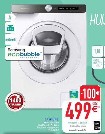 Cora Samsung Wasmachine WW90T554ATT/S2 aanbieding